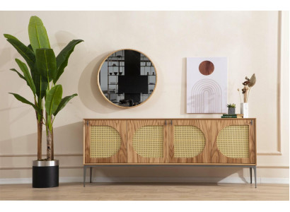 Sideboard met spiegel Dressoir Sideboards Houten kast Meubels Bruin Nieuw