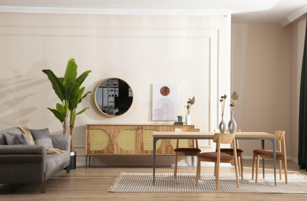 Sideboard met spiegel Dressoir Sideboards Houten kast Meubels Bruin Nieuw