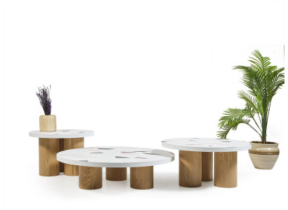 Salontafels bijzettafels Design woonkamer 3-delig. Italiaanse stijl.