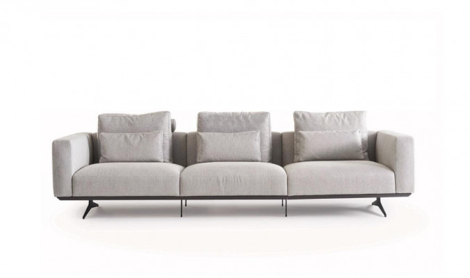 Sofa set 4 3 1 Textiel designer 2x Salontafel Bank Bank Bekleding 5 delig.