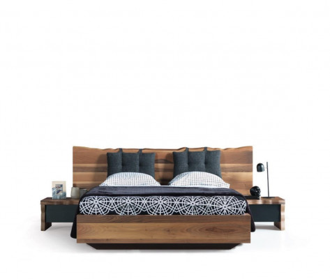 Slaapkamer Bed 2x Nachtkastje Kledingkast Commode Spiegel Set 6-delig