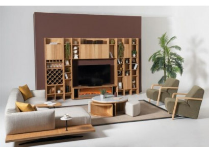 Woonkamer wandmeubel Houten luxe set Nieuwe Stijl Modern Luxe Bruin --> Woonkamer wandmeubel Houten luxe set Nieuwe Stijl Modern Luxe Bruin