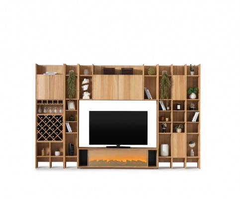 Woonkamer wandmeubel Houten luxe set Nieuwe Stijl Modern Luxe Bruin --> Woonkamer wandmeubel Houten luxe set Nieuwe Stijl Modern Luxe Bruin