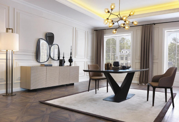 Luxe eettafel ontwerp tafel eetkamertafels metaal ontwerp meubels Nieuw