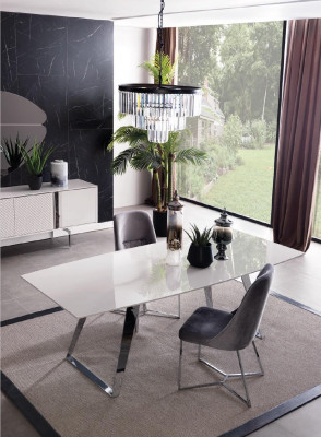 Compleet set eettafel 4x stoelen eetkamerset eetgroep tafel tafels 5-delig