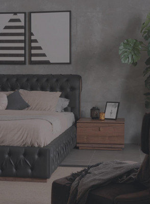 Bed kledingkast 2x nachtkastje luxe slaapkamer gestoffeerd design nieuw
