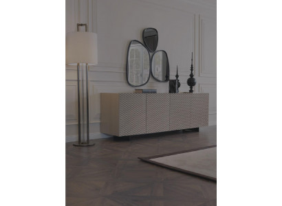 Woonkamer spiegel dressoir kast Elegant design Luxe 2-delig nieuw Beige  Woonkamer spiegel dressoir kast Elegant ontwerp Luxe 2-delig nieuw Beige