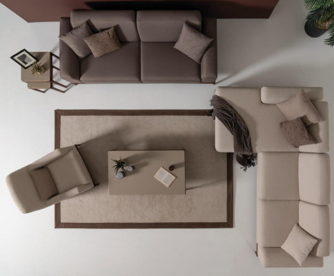 Woonkamer bank bank driezitter ontwerp luxe bank meubels bruin