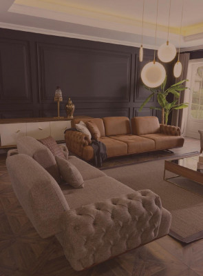 Bankstel 4-delige set Bank Bank Meubelset Design Chesterfield