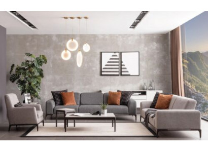 Bank 4-zits kleur grijs woonkamer design stijl meubels moderne nieuw