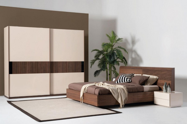 Ontwerp luxe slaapkamer bed 2x nachtkastjes commode set bedden 8-delige set.