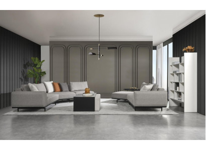 Hoekbank Bank Bankstel Stof Woonlandschap Luxe Meubels U-Vorm Salontafel
