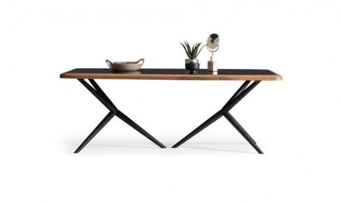 Eetkamer set tafel 4 stoelen dressoir spiegel 7-delige groep eethoek.