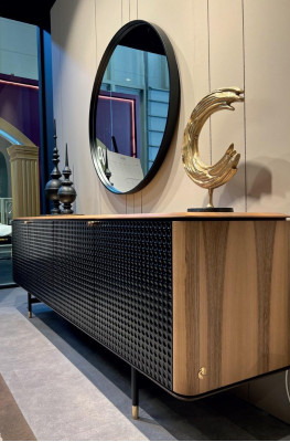 Eetkamer set tafel 4 stoelen dressoir spiegel 7-delige groep eethoek.