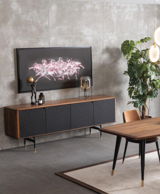 Woonkamer dressoir bruine luxe stijl moderne houten dressoir Loft 228cm