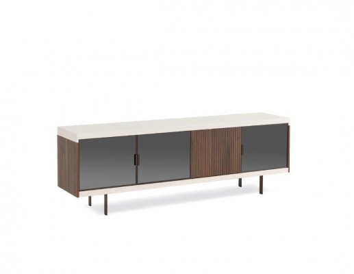 Lowboard tv-standaard Regal Tv-kast Design Luxe Hout Wit Meubel 225 cm