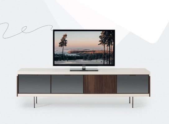Lowboard tv-standaard Regal Tv-kast Design Luxe Hout Wit Meubel 225 cm