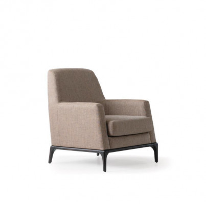 Woonkamerstoel Ontwerp Bank Luxe Bekleding Modern Bruin Hout Textiel