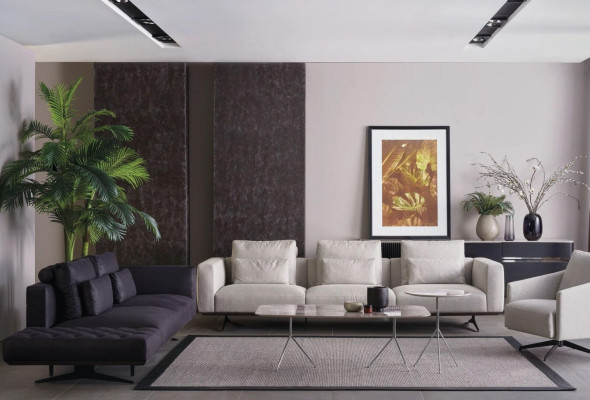 Fauteuil Ontwerp Bekleding Bank Bankstellen Banken Stof Stijl Modern nieuw Grijs