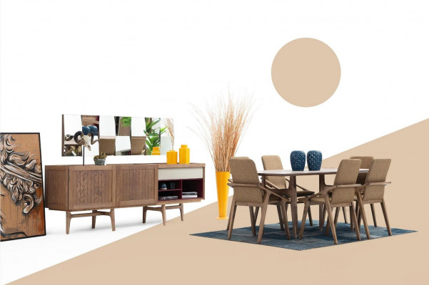 Eetkamergroep Eettafel Stoelen Tafel Hout Set 7-delig Bruin Tafels Nieuw