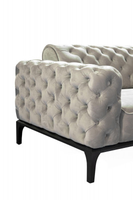 Chesterfield bankstel Bank 3-zits stof grijs Luxe bankstellen Zitplaatsen Chesterfield bankstel Bank 3-zits stof grijs Luxe bankstellen Zitplaatsen