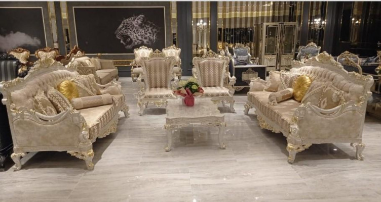 Beige bankstel bankstel set 5-delig salontafel bankstel bankmeubilair