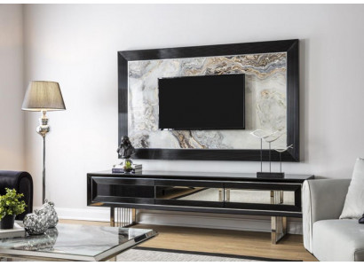 Luxe woonwand + dressoir laag dressoir woonkamer zwart hoogglans