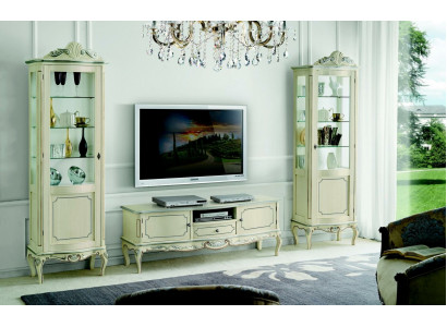 Luxe woonwand 3-delig rtv 2x vitrine Design Italiaanse meubels woonkamer barokstijl.