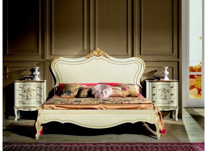 Ontwerp Luxe Bed Klassiek Bedframe Houten Stijl Barok Italiaanse Meubels
