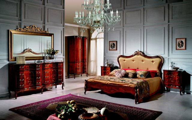 Set 3-delige slaapkamer set Bed 2x nachtkastje Italiaanse barok meubels Nieuw