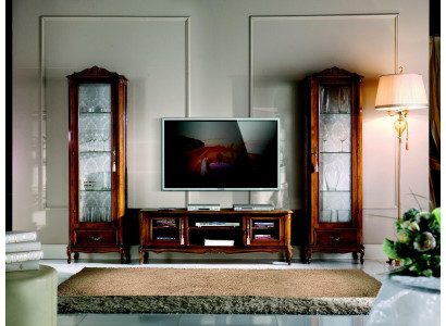 Woonkamerwand 3-delig rtv 2x vitrine Italiaans designmeubilair woonkamer barokstijl