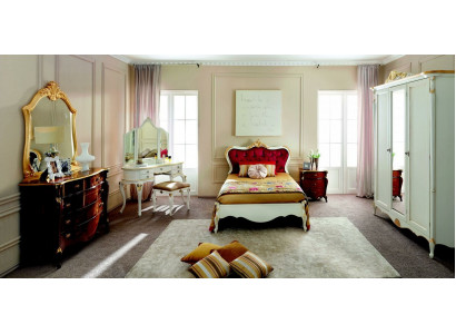 Ontwerp luxe bed 120*195 cm met hoofdeinde knopenstijl barok Italiaanse meubels