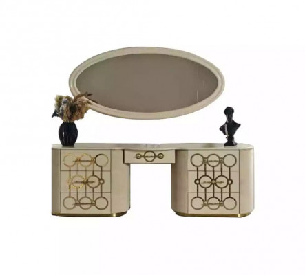 Designer set van kaptafel en spiegel voor de slaapkamer in moderne stijl.