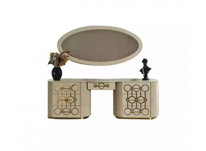 Designer set van kaptafel en spiegel voor de slaapkamer in moderne stijl.