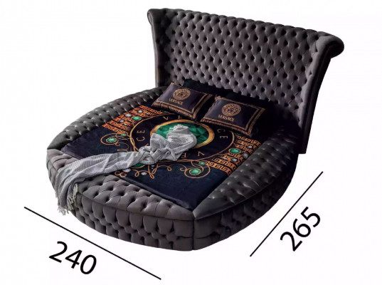Bed Chesterfield Upholstered Bed Luxury Bedroom Design Beds Textile Velvet New