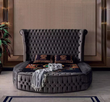 Bed Chesterfield Upholstered Bed Luxury Bedroom Design Beds Textile Velvet New