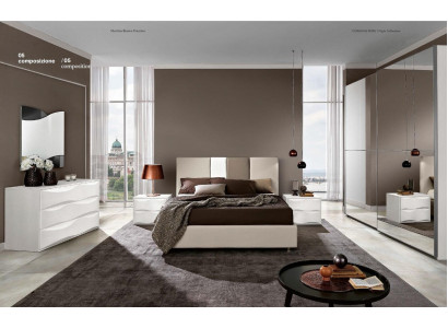 Garnituur Set 6-delig Slaapkamer Bed Nachtkastje Dressoir Spiegel Kledingkast