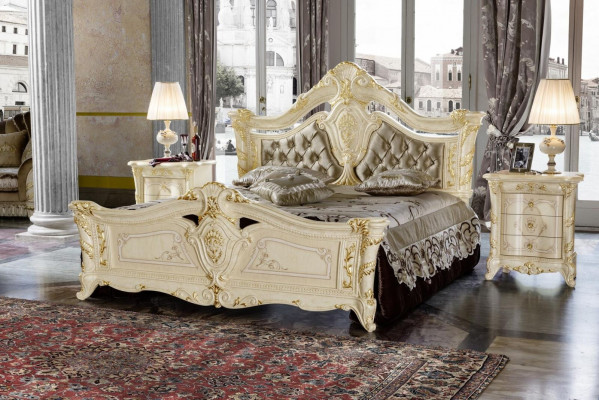 Ontwerpmeubelen Moderne bed 2x nachtkastje 3-delige slaapkamerset Luxe