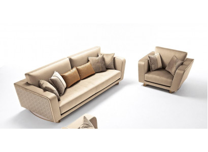 Sofaset 3+1 zitter set Ontwerpbanken bekleden banken leer Relax Modern nieuw