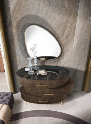 Bedset Ontwerp Klassiek Bed Nachtkastje Commode 4-delig Slaapkamer
