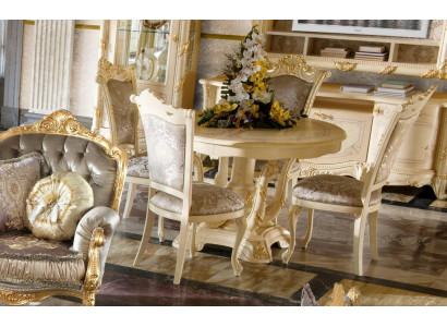 Meubelset garnituur eettafel 4 stoelen luxe eetkamer meubelgroep Italië 5-delig