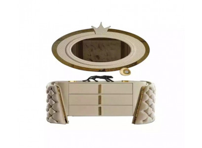 Make-up tafel Spiegel Luxe console dressoir Slaapkamer Hout Modern design