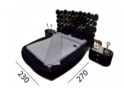 Designer bed Luxus textielbedden Slaapkamer Tweepersoonsbed 200x200cm Bedframe