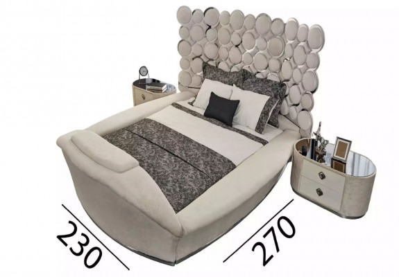 Designerbed Luxe Textielbedden Slaapkamer Tweepersoonsbed 200x200cm Bedframe