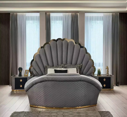 Slaapkamer Bed 2x Nachtkastjes Luxe Bedden Set Compleet Designmeubels 3-delig.