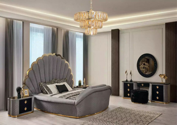 Slaapkamer Bed 2x Nachtkastjes Luxe Bedden Set Compleet Designmeubels 3-delig.