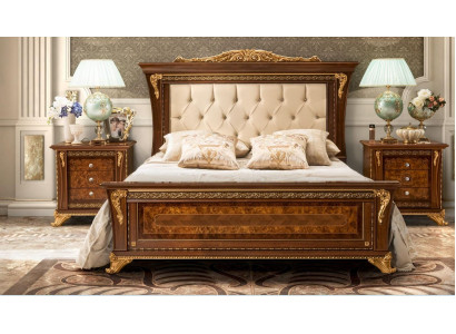 Bed design 2x bedside tables 3-piece bedroom set Furniture Classic Beds
