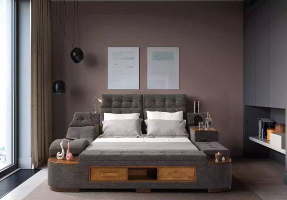 Multifunctioneel bed Tweepersoonsbed Moderne bedframe Bedden 200x200cm Hotel Nieuw