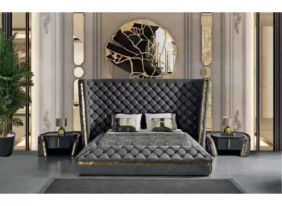 Luxe slaapkamer bed gestoffeerd ontwerp Luxe tweepersoons hotelbedden Chesterfield.