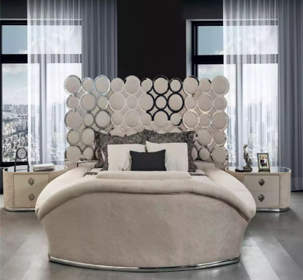 Slaapkamer Bed 2x Nachtkastjes Luxe Beddenset Compleet Design Meubels